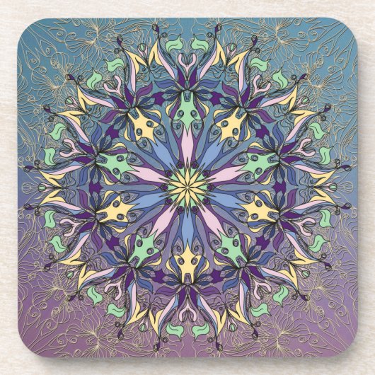 Lebhafter Mandala Hard Plastic Untersetzer (Vorderseite)