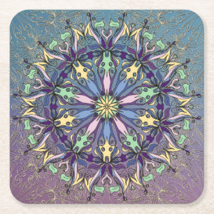Lebhafter Mandala Paper Untersetzer