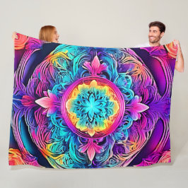 Lebhafter Mandala Spirit Fleecedecke