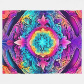 Lebhafter Mandala Spirit Fleecedecke (Vorderseite (Horizontal))