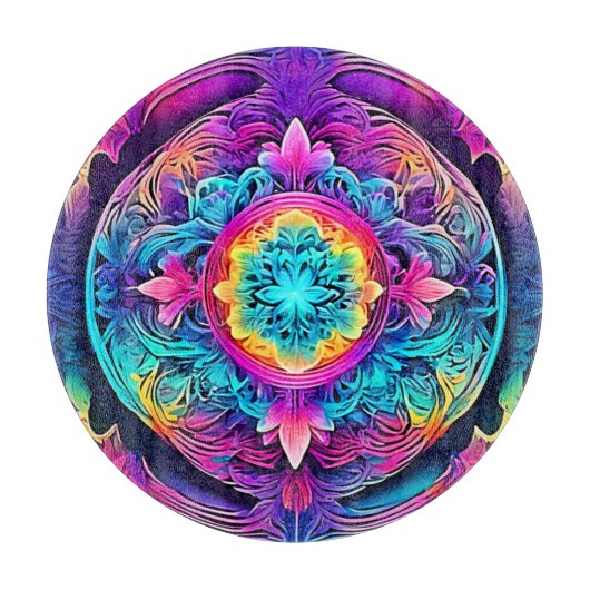 Lebhafter Mandala Spirit Schneidebrett (Vorderseite)
