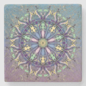 Lebhafter Mandala Stone Untersetzer (Vorderseite)