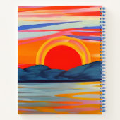 Lebhafter Meeressonnenuntergang über Bergen Notizblock (Rückseite)