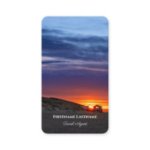 Lebhafter Meeresstrand Sonnenuntergang Reise Agent