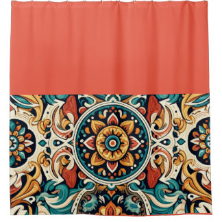 Lebhafter mexikanischer Cantaro Design Duschvorhan Duschvorhang