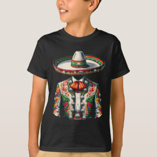Lebhafter mexikanischer Charro-Anzug Traditionelle T-Shirt