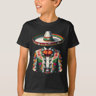 Lebhafter mexikanischer Charro-Anzug Traditionelle T-Shirt