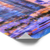 Lebhafter Miami Skyline Sunrise Poster (Ecke)