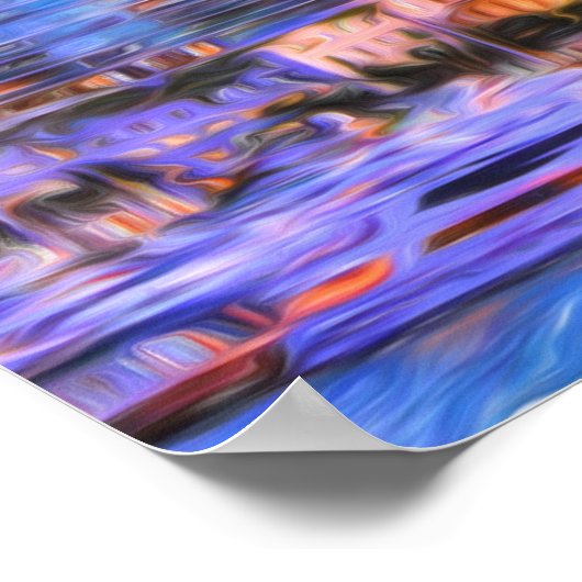 Lebhafter Miami Skyline Sunrise Poster (Ecke)