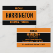 Lebhafter moderner Orange- und Black Personal Trai Visitenkarte (Vorne/Hinten)