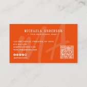 Lebhafter, moderner QR-Code für Monogramm und Sozi Visitenkarte (Rückseite)
