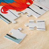 Lebhafter Mohn im modernen Abstrakten Stil Puzzle (Seite)