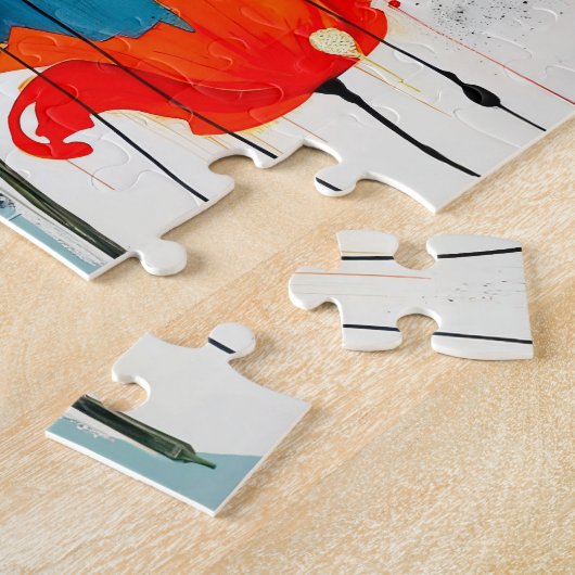 Lebhafter Mohn im modernen Abstrakten Stil Puzzle (Seite)