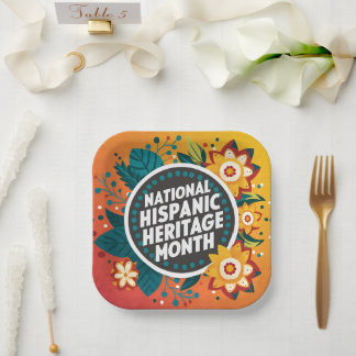 Lebhafter Monat des hispanischen Nationalerbes Pappteller