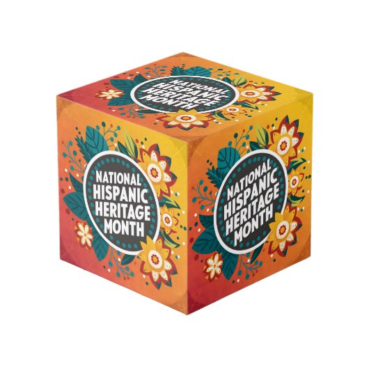 Lebhafter Monat des hispanischen Nationalerbes Würfel (Vorderseite Schrägansicht)