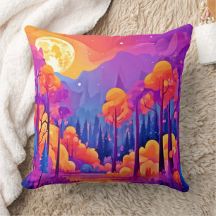 Lebhafter Moonlit-Wald Kissen