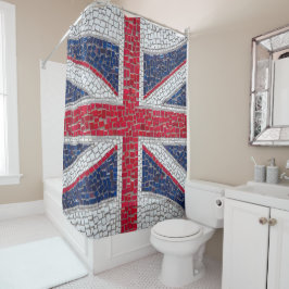 Lebhafter Mosaik Union Jack Duschvorhang