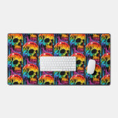 Lebhafter Multicolor Skull Schreibtischunterlage (Tastatur & Maus)