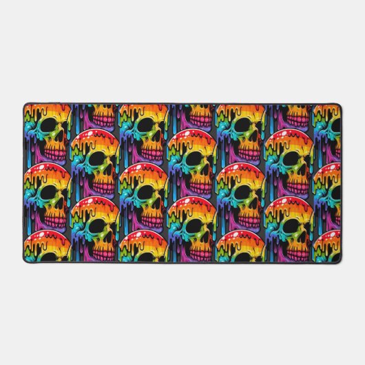 Lebhafter Multicolor Skull Schreibtischunterlage (Vorderseite)
