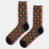 Lebhafter Multicolor Skull Socken (Linkes Detail)
