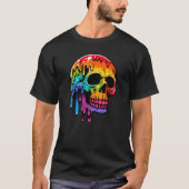 Lebhafter Multicolor Skull T-Shirt (Vorderseite)
