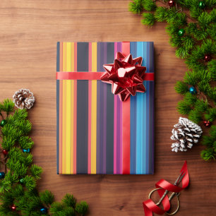 Lebhafter Multicolor Streifen Modernes Abstraktes Geschenkpapier