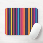 Lebhafter Multicolor Streifen Modernes Abstraktes  Mousepad (Mit Mouse)