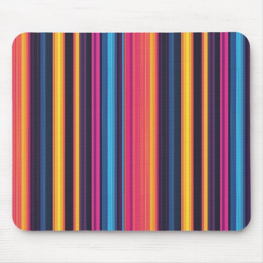 Lebhafter Multicolor Streifen Modernes Abstraktes  Mousepad (Vorne)