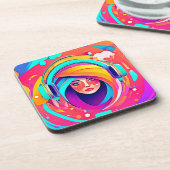 Lebhafter Musikfluss Getränkeuntersetzer (Linke Seite)