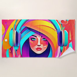 Lebhafter Musikfluss Strandtuch