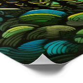 Lebhafter Nachthimmel bei Sonnenuntergang Poster (Ecke)