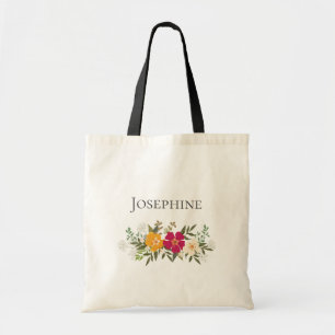Lebhafter Name Floral Bouquet Bridesmaid Tragetasche