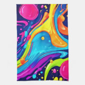 Lebhafter Neon Abstrakt Art Splash Geschirrtuch (Vertikal)