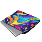 Lebhafter Neon Abstrakt Art Splash Laptopschutzhülle (Vorne Knopf)