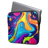 Lebhafter Neon Abstrakt Art Splash Laptopschutzhülle (Vorderseite Links)