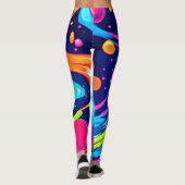 Lebhafter Neon Abstrakt Art Splash Leggings (Rückseite)