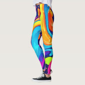 Lebhafter Neon Abstrakt Art Splash Leggings (Links)