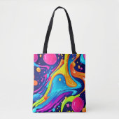 Lebhafter Neon Abstrakt Art Splash Tasche (Vorderseite)