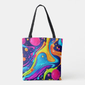 Lebhafter Neon Abstrakt Art Splash Tasche (Rückseite)