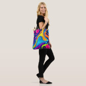 Lebhafter Neon Abstrakt Art Splash Tasche (Am Model)