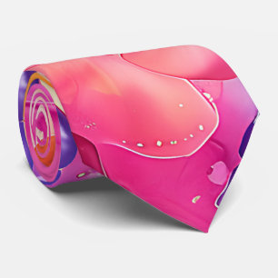 Lebhafter Neon farbenfroher rosa gelber Regenbogen Krawatte