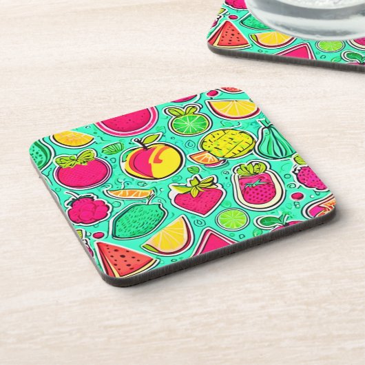 Lebhafter Neon Getränkeuntersetzer (Linke Seite)