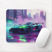 Lebhafter Neon Hyper Car Mousepad (Mit Mouse)