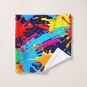 Lebhafter Neon Paint in flüssigem Ausdruck Badhandtuch Set (Waschlappen)