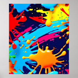 Lebhafter Neon Paint in flüssigem Ausdruck Poster