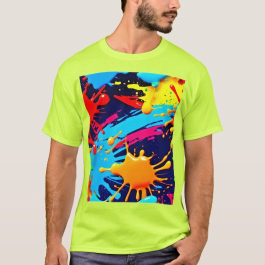 Lebhafter Neon Paint in flüssigem Ausdruck T-Shirt (Vorderseite)