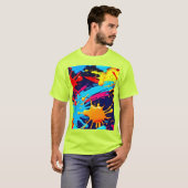 Lebhafter Neon Paint in flüssigem Ausdruck T-Shirt (Vorne ganz)