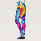Lebhafter Neon Paint Spritzer Abstrakt Leggings (Links)