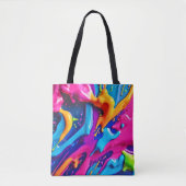 Lebhafter Neon Paint Spritzer Abstrakt Tasche (Vorderseite)