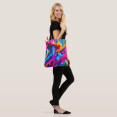 Lebhafter Neon Paint Spritzer Abstrakt Tasche (Am Model)